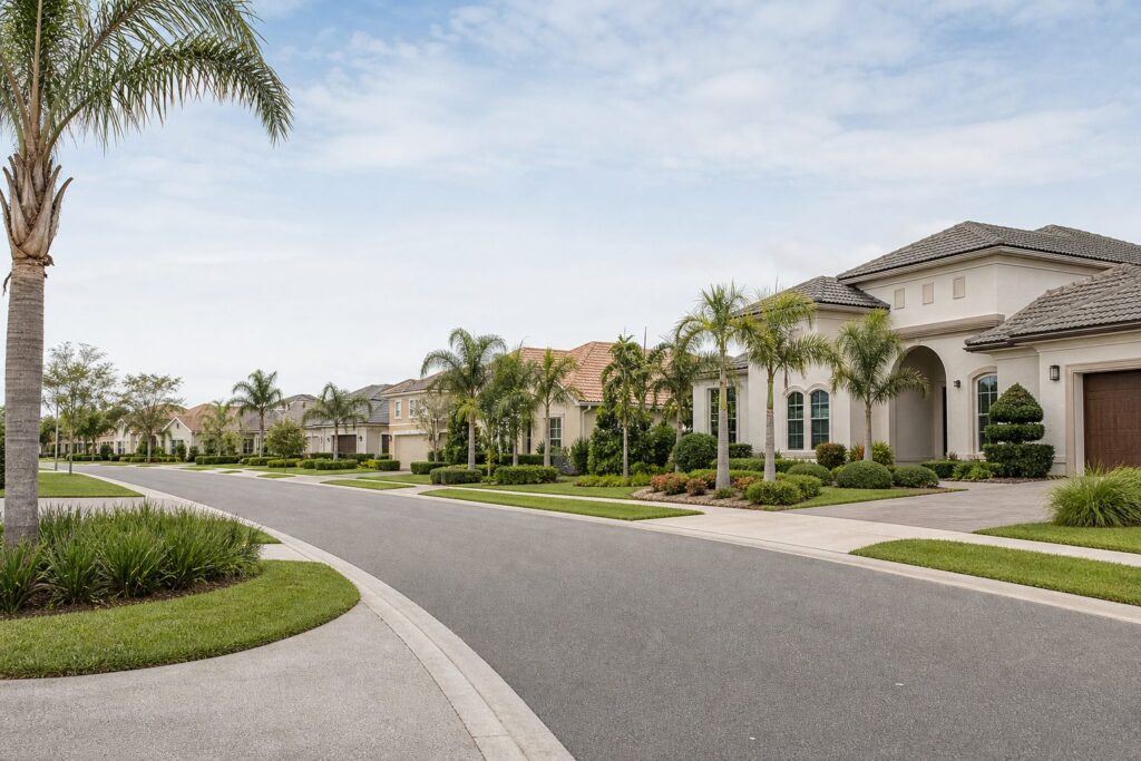 Ponte Vedra Beach neighborhood with well-kept homes and quiet residential streets